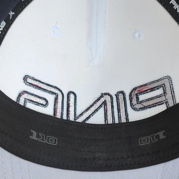 PING Embroidered White Blue Red Visor Snapback Golf Cap Hat